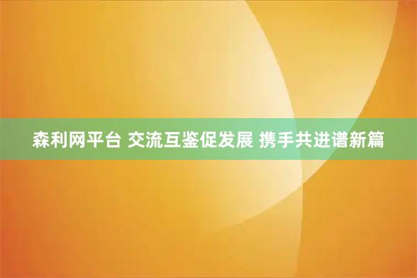 森利网平台 交流互鉴促发展 携手共进谱新篇